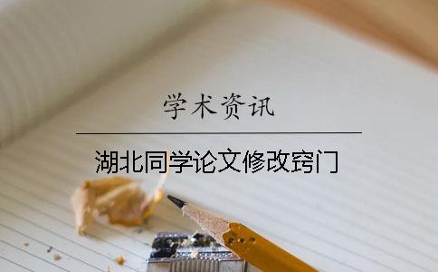 湖北同学论文修改窍门