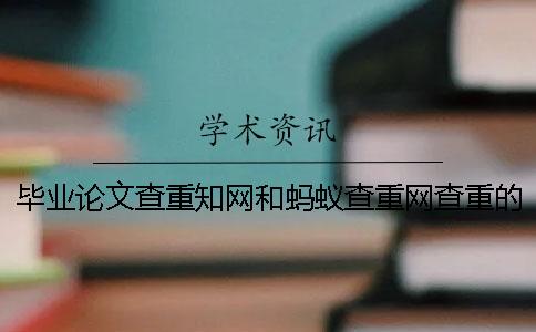 毕业论文查重知网和蚂蚁查重网查重的分别在哪？